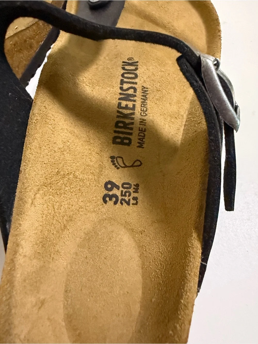 Birkenstock Black Thong Sandals with Buckle